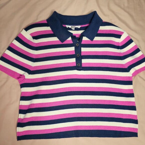 Madden NYC Junior's Short Sleeve Polo crop top xxl - Picture 5 of 5